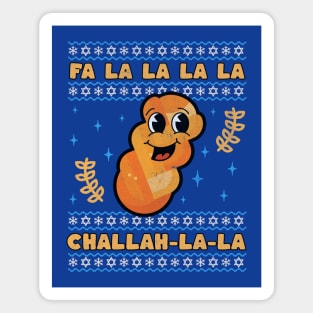 Ugly Hanukkah Sweater Fa La La Challah Ugly Christmas Sweater Chrismukkah Gift Magnet